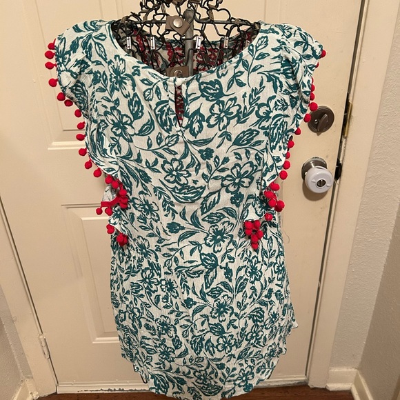 Savanna Jane Boho Embroidered Pom Top - Picture 2 of 2